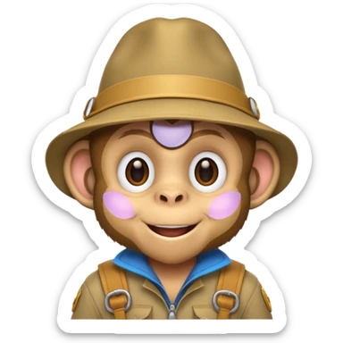 explorer monkey sticker