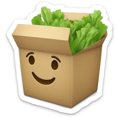 green food takeaway box sticker