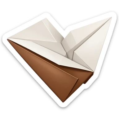 A brown heart and a white paper airplane next to it sticker
