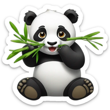 Panda eating bambou sticker