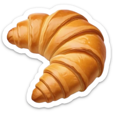 The croissant is on a light purple napkin. sticker