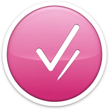checkmark symbol in a circle in pink color that would reflect that a task has been done sticker