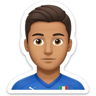 italian football player blue jersey sticker