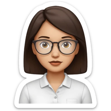 architect woman light skinned dark brown hair in WHITE POLO sticker