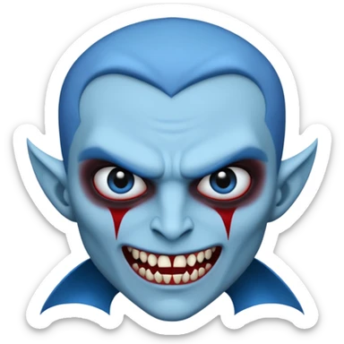 blue skined vampire man sticker