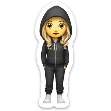 White Girl in a hoodie and pants sticker