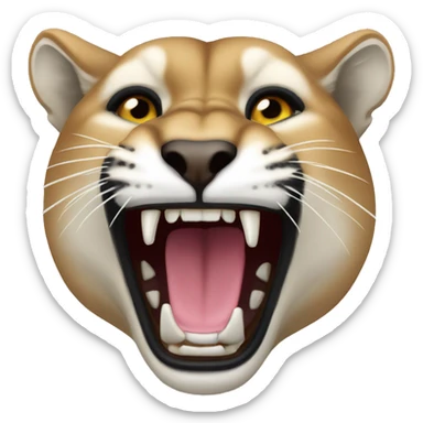 Cougar roaring sticker