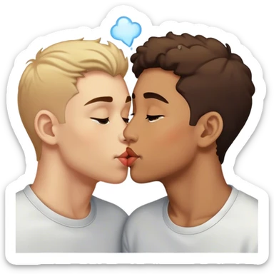 Dos muchachos besándose  sticker
