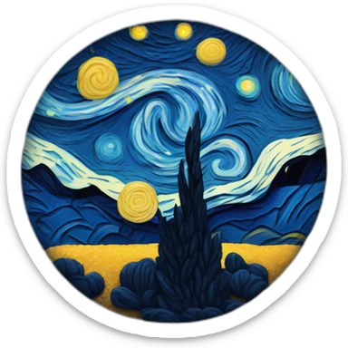 Starry night sticker