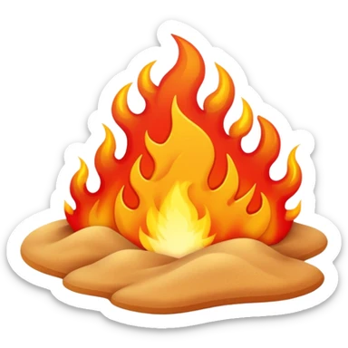 hot desert sand with flames and heat waves rising from it sticker