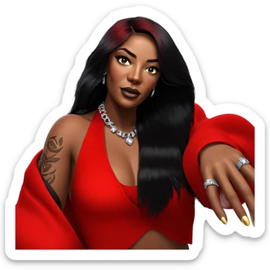 dark beauty with jewelry sticker