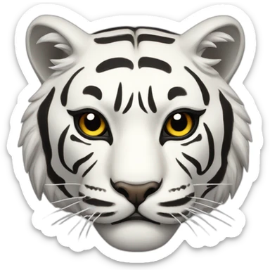 white tiger Japanese mask sticker