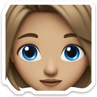 Brunnete with blue eyes  sticker