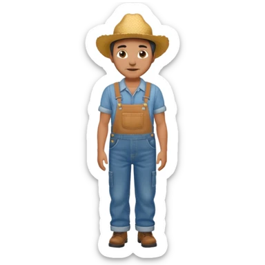 High resolution of  full body farmer sticker