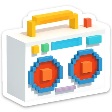 white boombox sticker