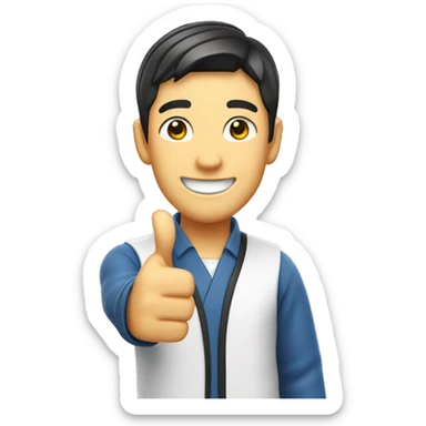 Smiling Japan man showing thumbs up  sticker