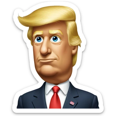 President Donald trump winking his left eye  sticker