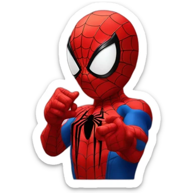 Spiderman who makes a heart with his hand sticker