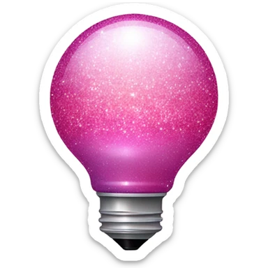 Pink ombre light bulb with glitter sticker