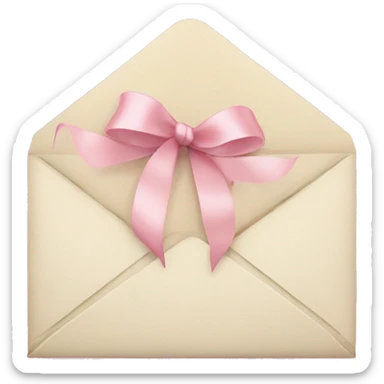 vintage love letters in envelope tied with a baby pink ribbon  sticker