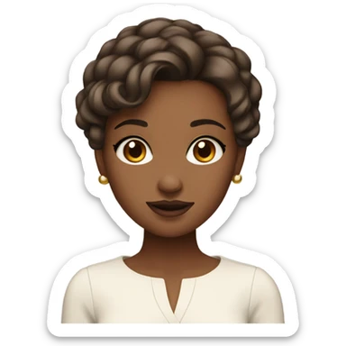 girl with short brown hair beautifully made up sticker