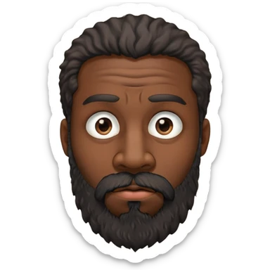 heavy black guy with nose stud and scraggly beard sticker