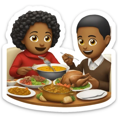 Christmas dinner in Switzerland eating curry sticker