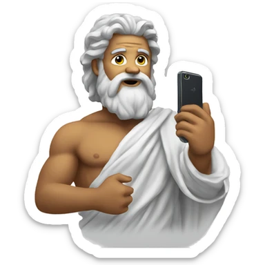 Zeus holding a smartphone sticker