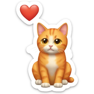 Light-orange cat with heart sticker