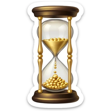 Hourglass with golden small marbles sticker