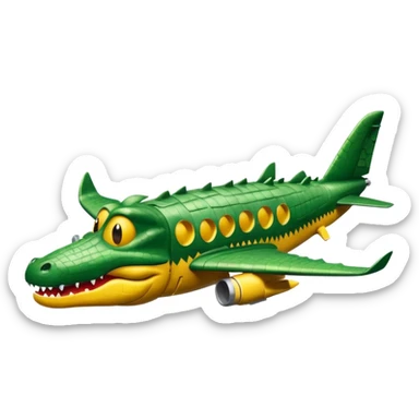 Avión con cara de cocodrilo  sticker