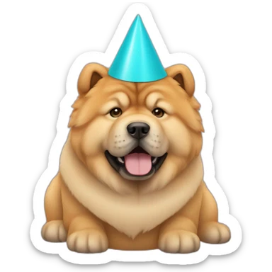 chow chow party hat full body sticker