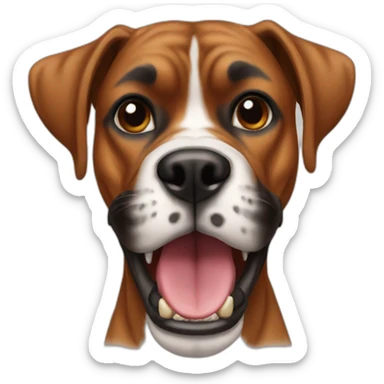 Boxer dog showing teeth  sticker