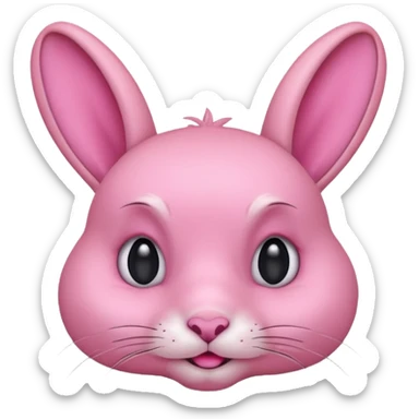 Conejo rosado solo cara como este pero rosado 🐰 sticker