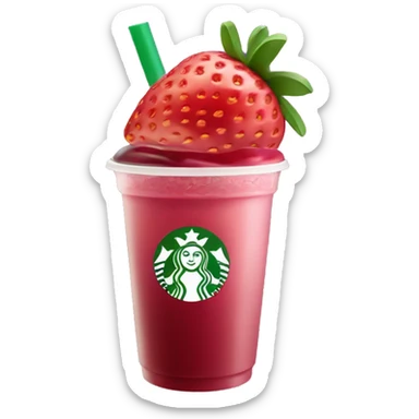 starbucks strawberry açaí refresher not in a frappuccino cup sticker