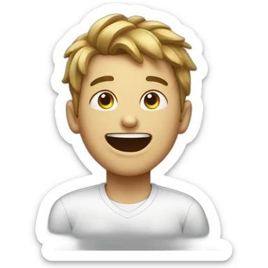 Sick boy laughing sticker