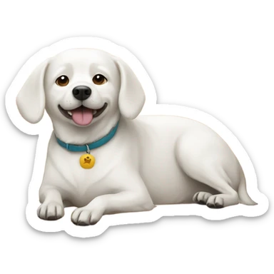White dog on a couch sticker