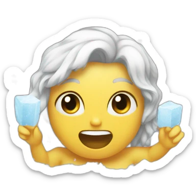ice spice eating ice in a bath full lf ice sticker