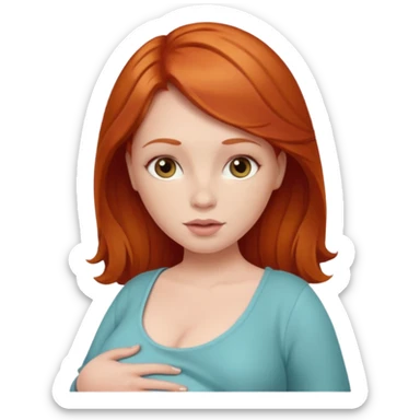 Pregnant redhead  sticker