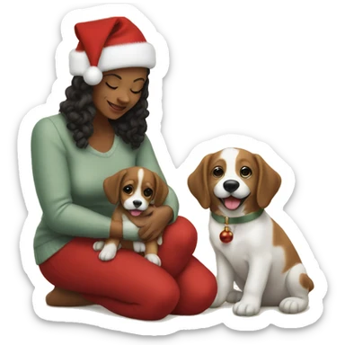 Wife Christmas picture with puppy sticker