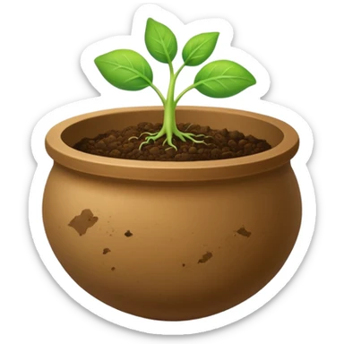 There should be soil under the sprout in the shape of an overturned bowl. sticker