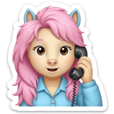 Pony talking on the phone sticker