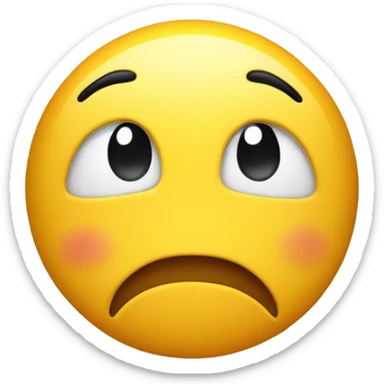 A smiley that is having his lower lip to the front because he thinks something is very cute sticker