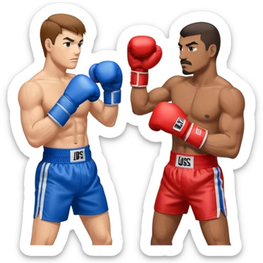a sideways view of two boxers squaring up sticker