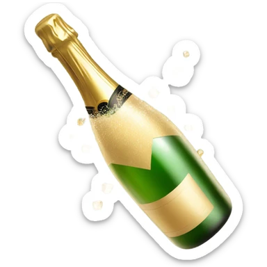 Bottle of champagne for 2025 sticker