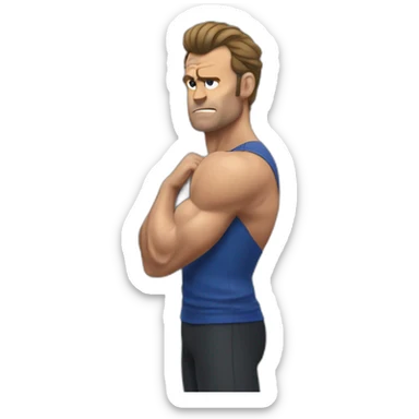 muscle macron frustrated pulling hair sticker