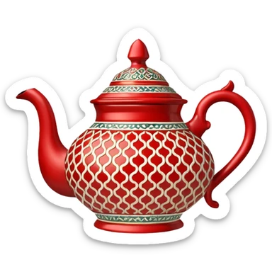 moroccan style ornamented red teapot sticker