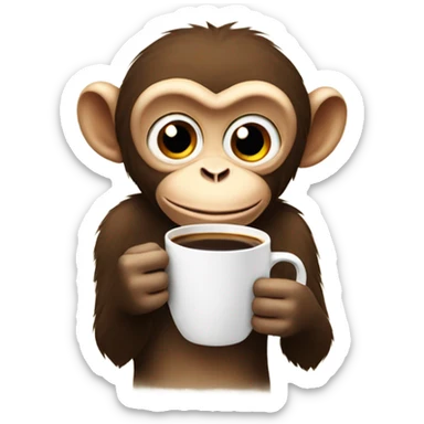 Monkey with a coffee sticker