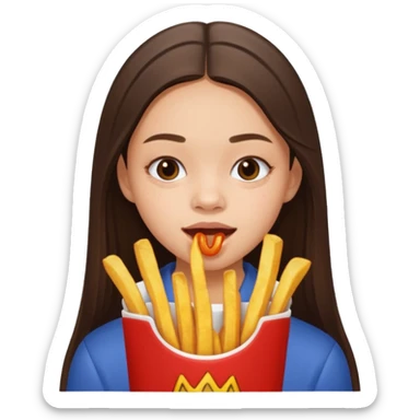 olivia rodrigo munching fries sticker