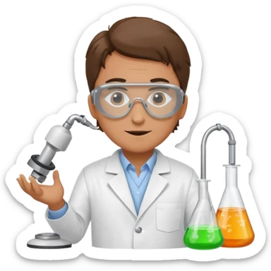 inventor working in a lab sticker